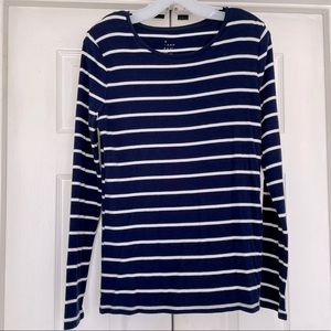 a new day Navy + White Striped Long Sleeve T-shirt